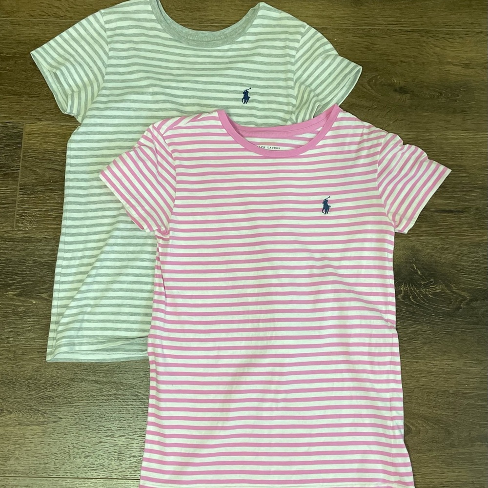 2 striped Ralph Lauren POLO shirts